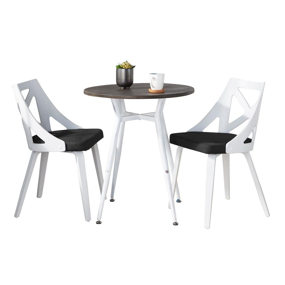 White Clara-Charlotte Round Dinette Set - 3 Piece