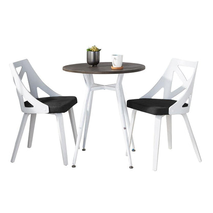 White Clara-Charlotte Round Dinette Set - 3 Piece