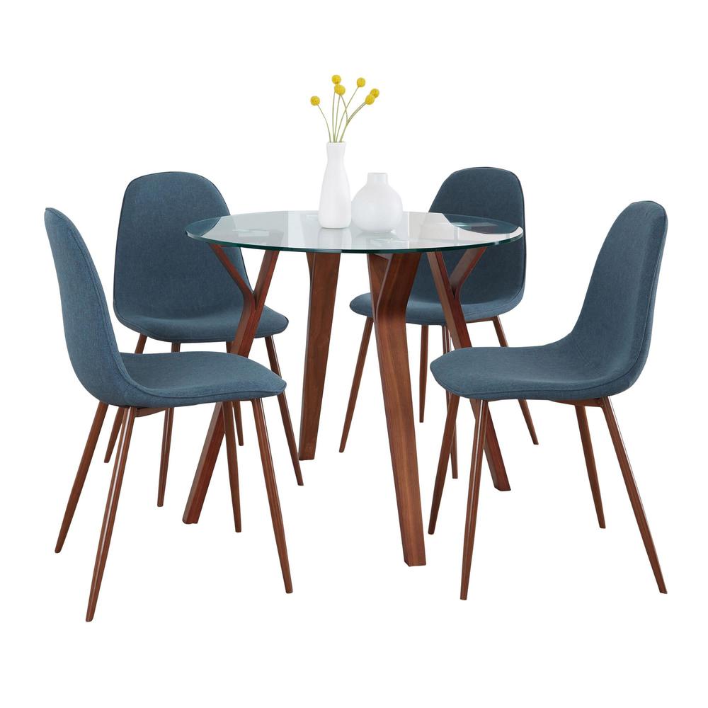 Brown Folia Round Pebble Dining Set - 5 Piece