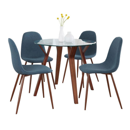 Brown Folia Round Pebble Dining Set - 5 Piece