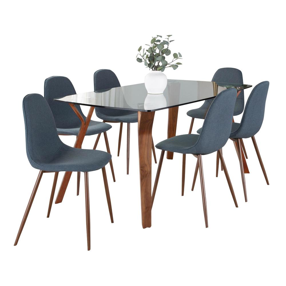 Brown Folia Pebble Dining Set - 7 Piece