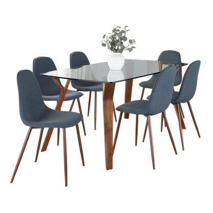 Brown Folia Pebble Dining Set - 7 Piece