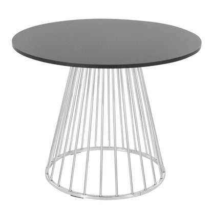 Silver Metal, Black MDF Canary Cosmo Dining Table
