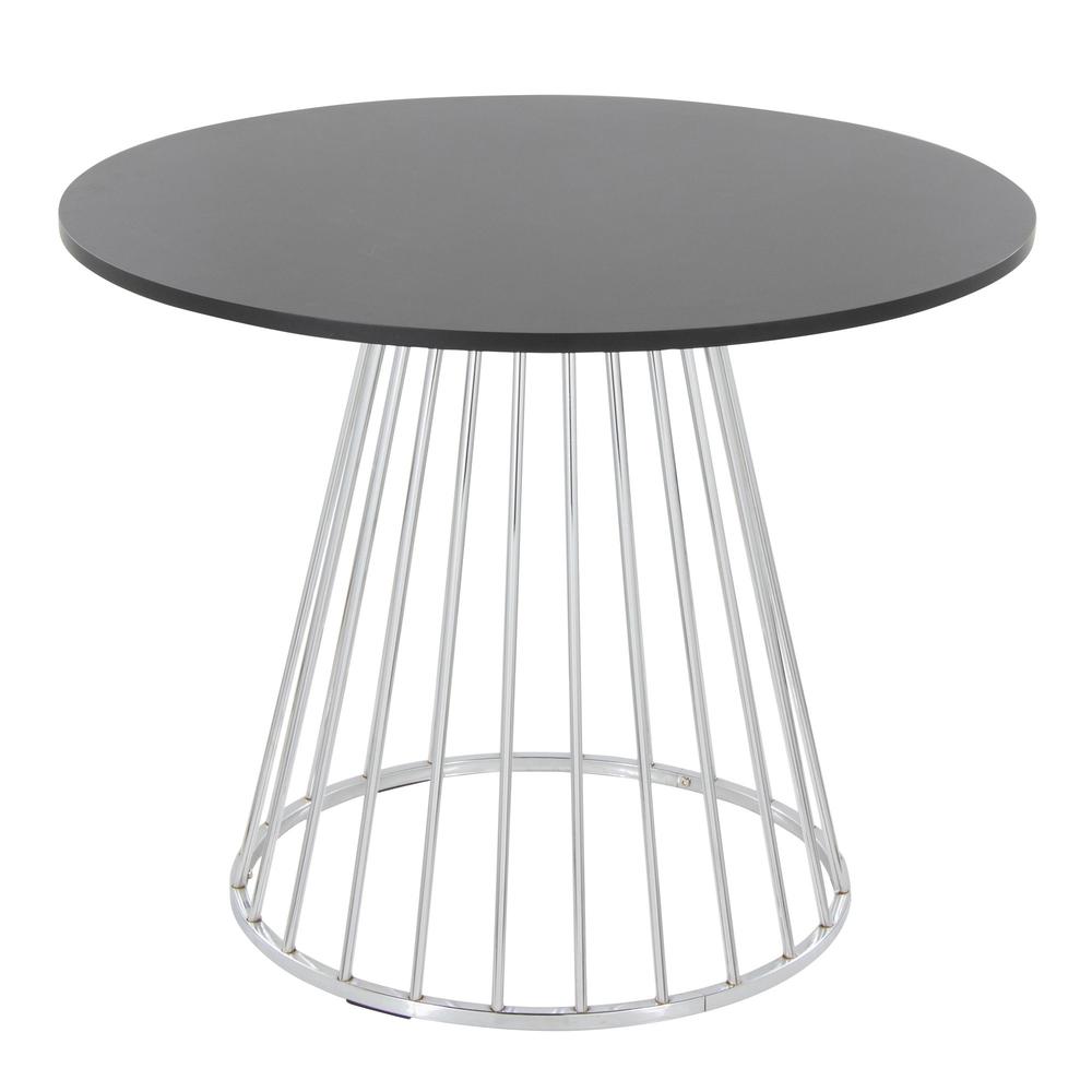 Silver Metal, Black MDF Canary Cosmo Dining Table