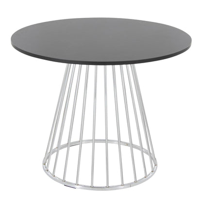 Silver Metal, Black MDF Canary Cosmo Dining Table