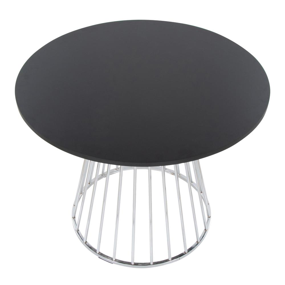 Silver Metal, Black MDF Canary Cosmo Dining Table
