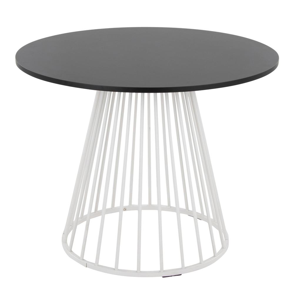 White Metal, Black MDF Canary Cosmo Dining Table