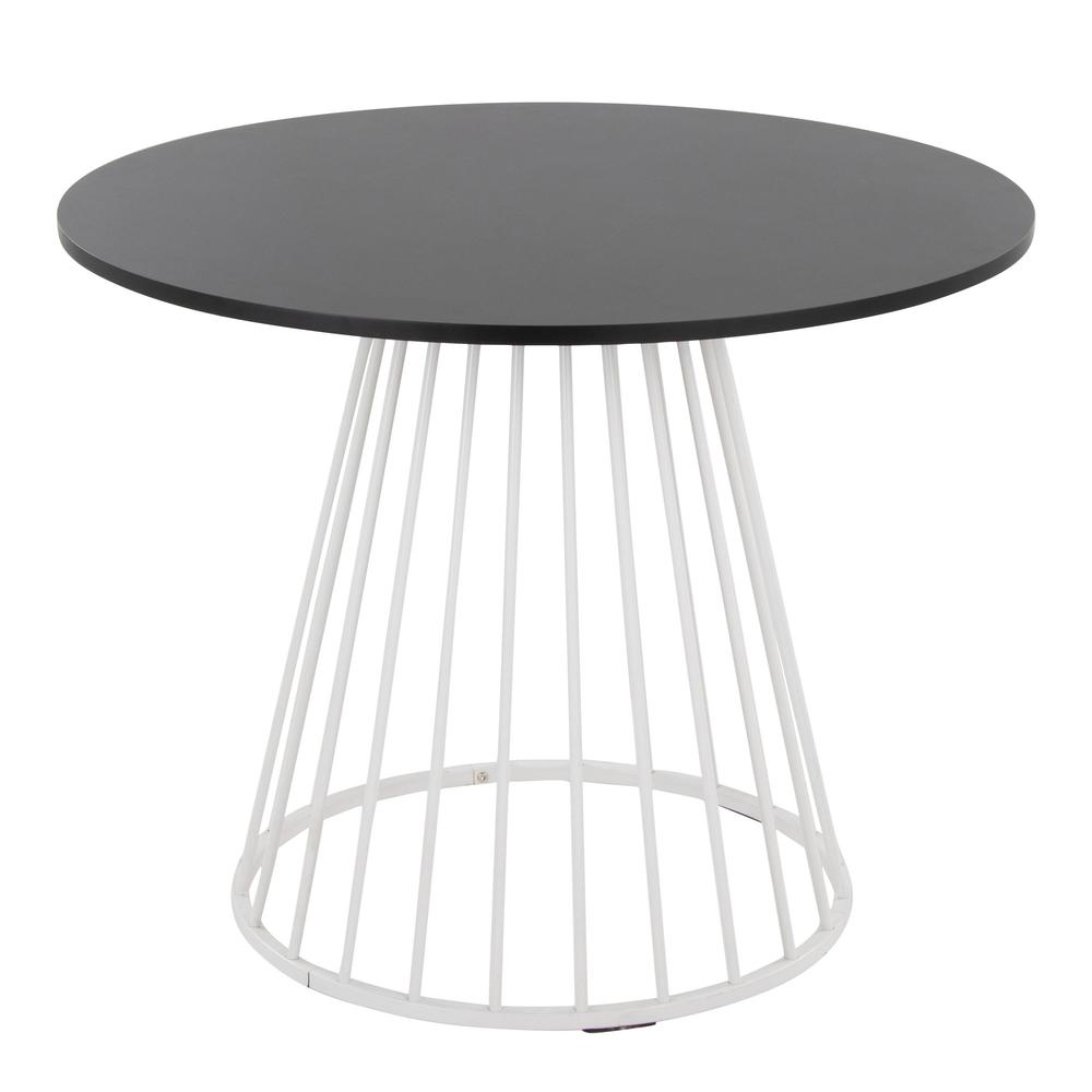 White Metal, Black MDF Canary Cosmo Dining Table