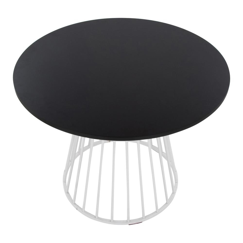 White Metal, Black MDF Canary Cosmo Dining Table