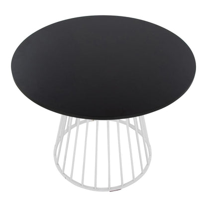 White Metal, Black MDF Canary Cosmo Dining Table