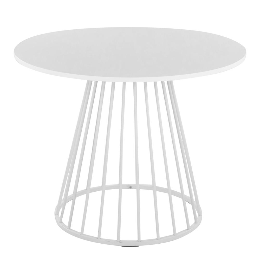 White Metal, White MDF Canary Cosmo Dining Table