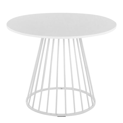 White Metal, White MDF Canary Cosmo Dining Table