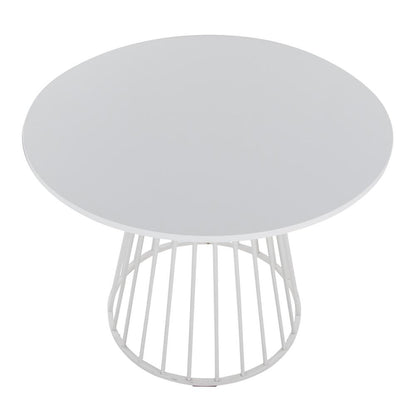 White Metal, White MDF Canary Cosmo Dining Table
