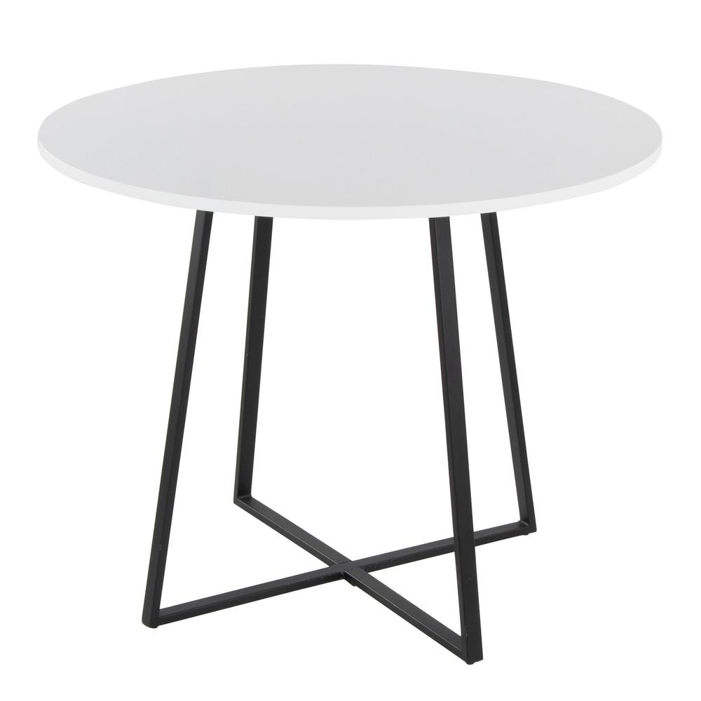 Black Metal, White MDF Canary Cosmo Dining Table