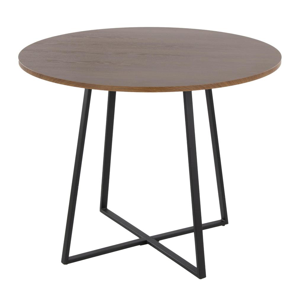 Black Metal, Walnut Wood Canary Cosmo Dining Table