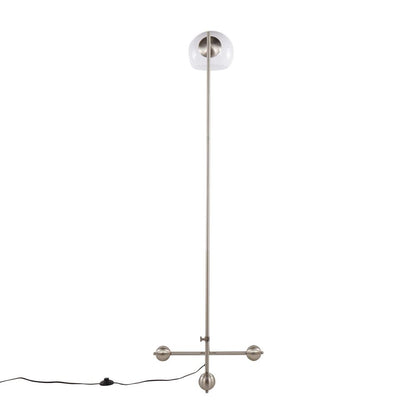 Brushed Nickel, White Plastic Eileen Floor Lamp