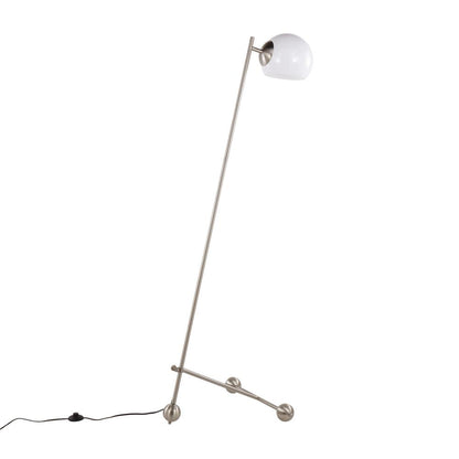 Brushed Nickel, White Plastic Eileen Floor Lamp