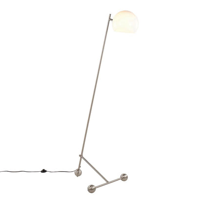 Brushed Nickel, White Plastic Eileen Floor Lamp
