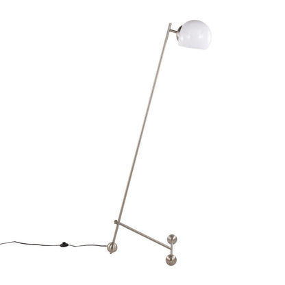 Brushed Nickel, White Plastic Eileen Floor Lamp