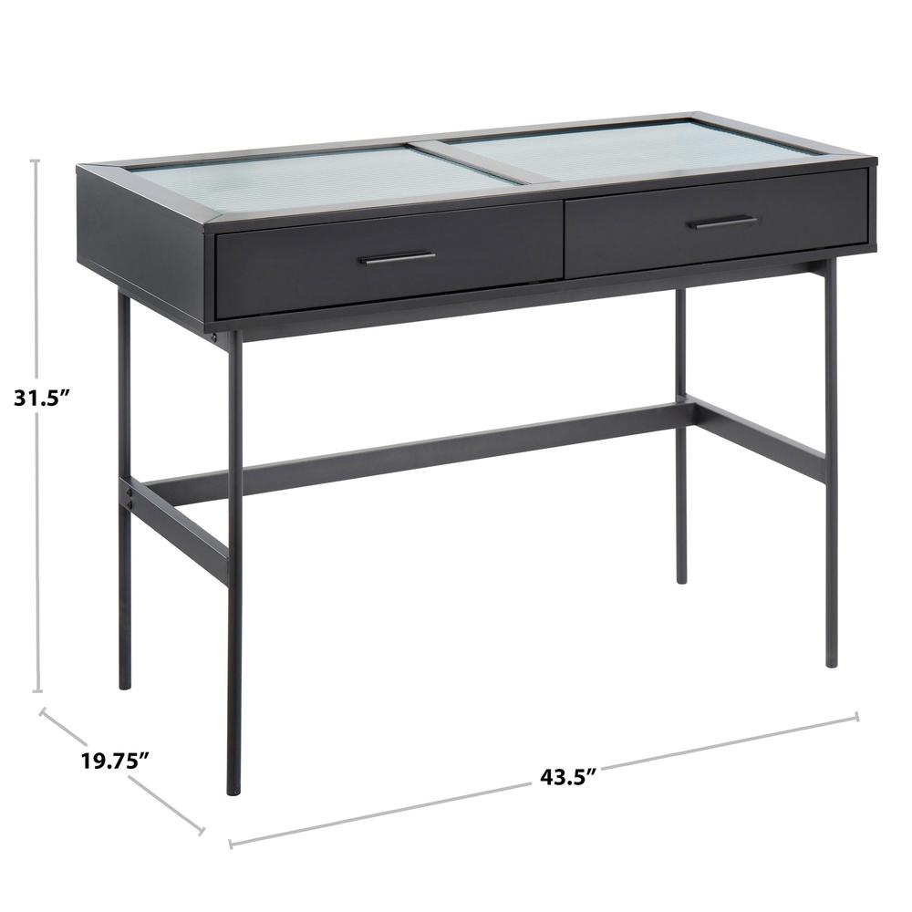 Black Steel, Black Wood Emery Console Table