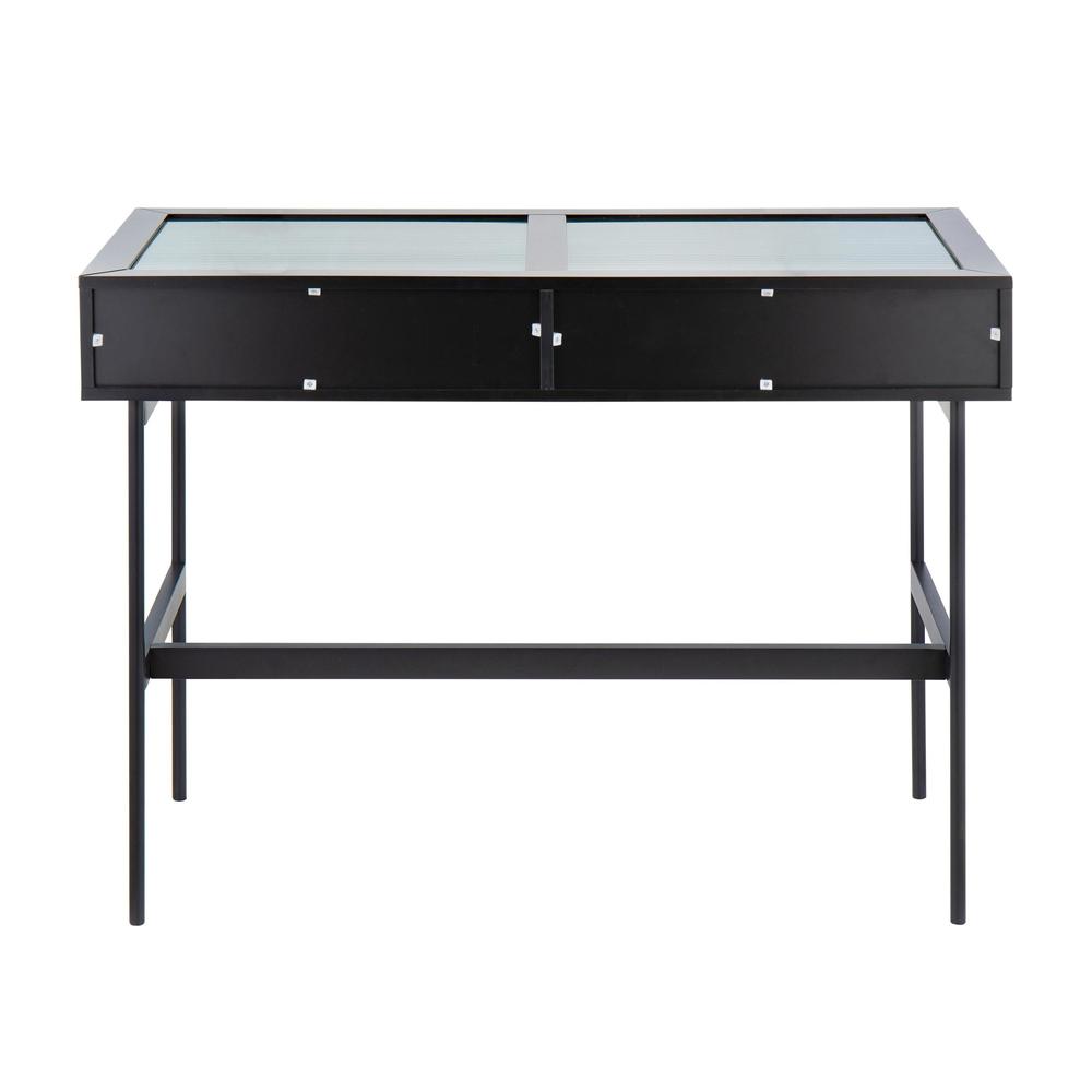 Black Steel, Black Wood Emery Console Table