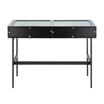 Black Steel, Black Wood Emery Console Table