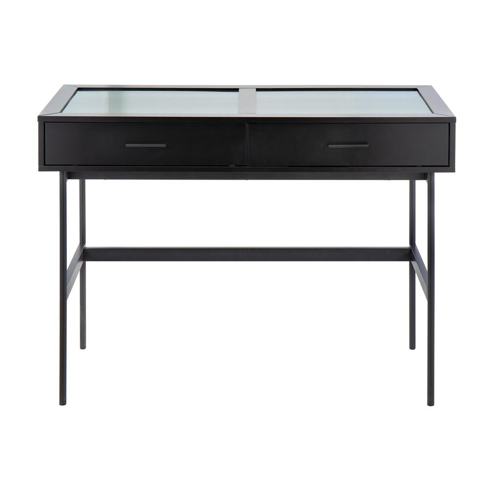 Black Steel, Black Wood Emery Console Table