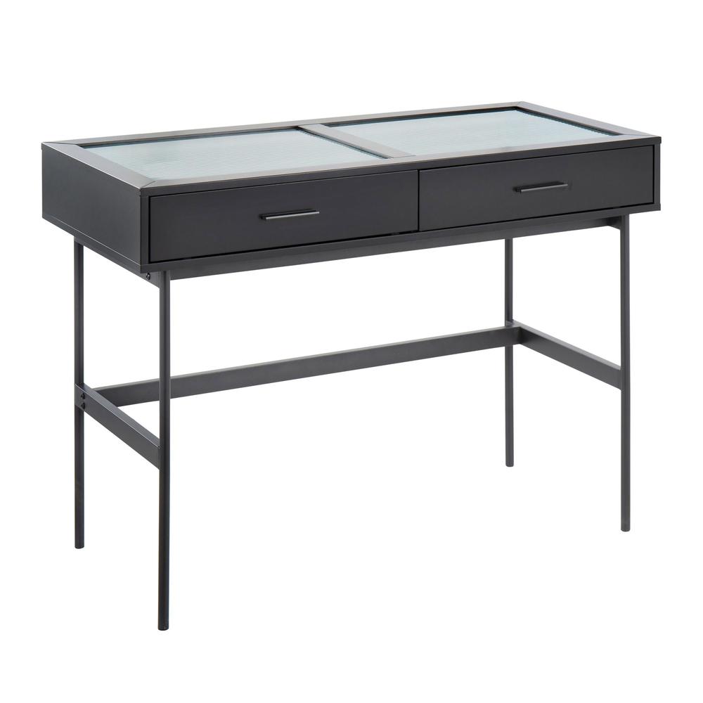 Black Steel, Black Wood Emery Console Table