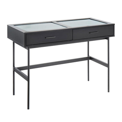 Black Steel, Black Wood Emery Console Table