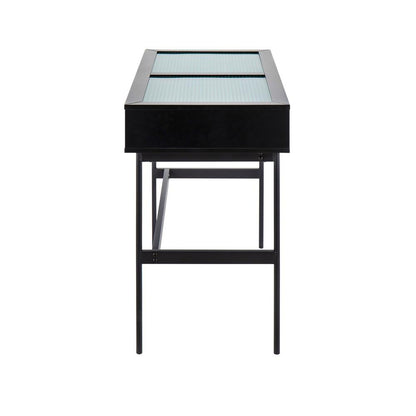Black Steel, Black Wood Emery Console Table