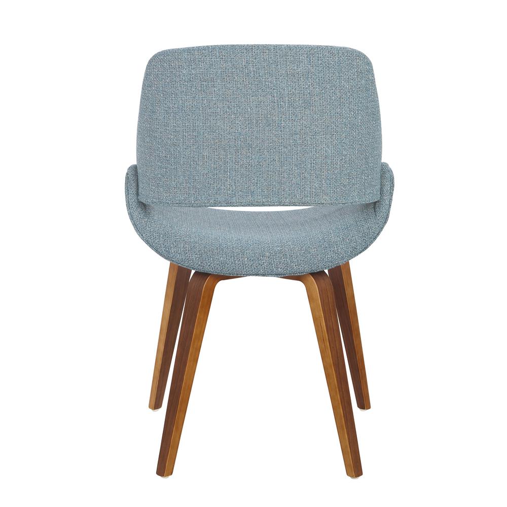 Walnut, Blue Fabrico Chair - Set of 2