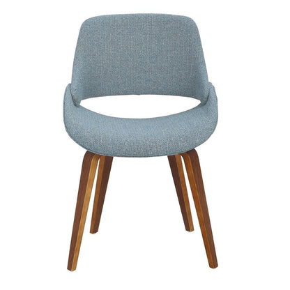 Walnut, Blue Fabrico Chair - Set of 2