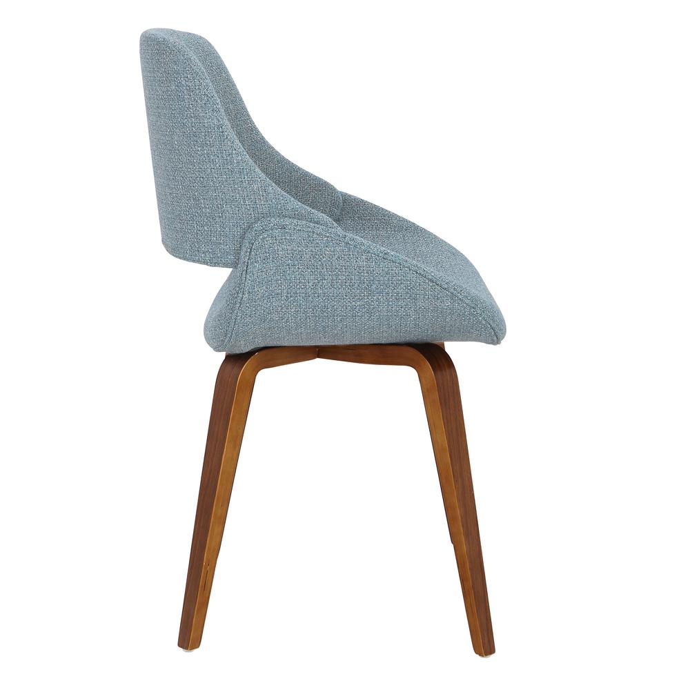 Walnut, Blue Fabrico Chair - Set of 2
