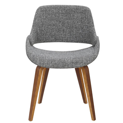 Walnut, Grey Fabrico Chair - Set of 2
