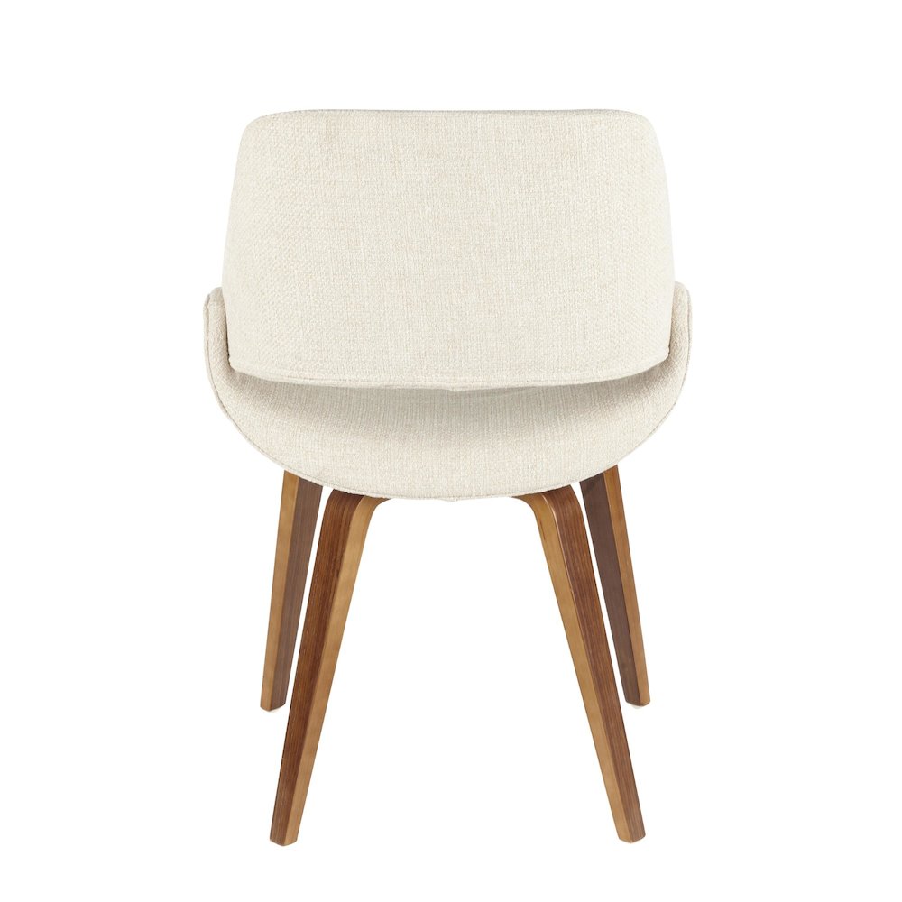 Walnut Wood, Cream PU Fabrico Chair - Set of 2