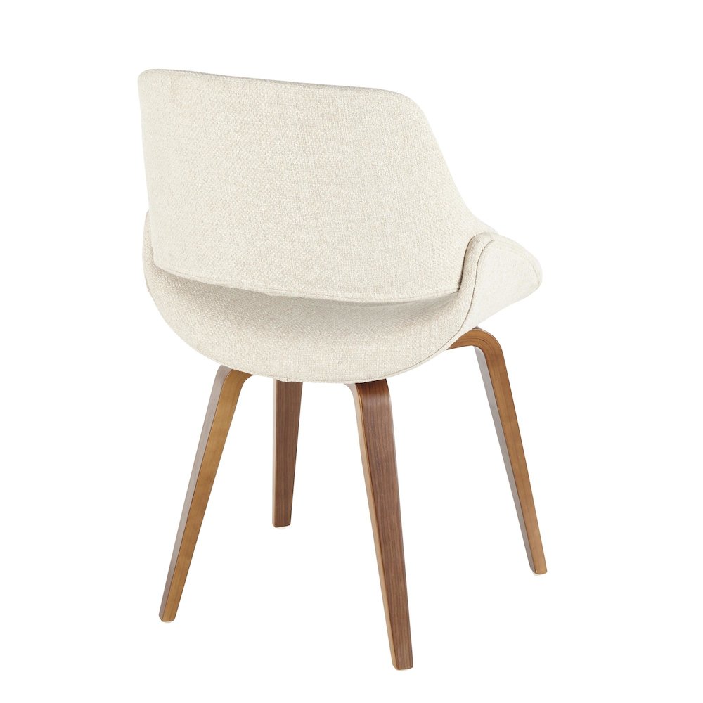 Walnut Wood, Cream PU Fabrico Chair - Set of 2