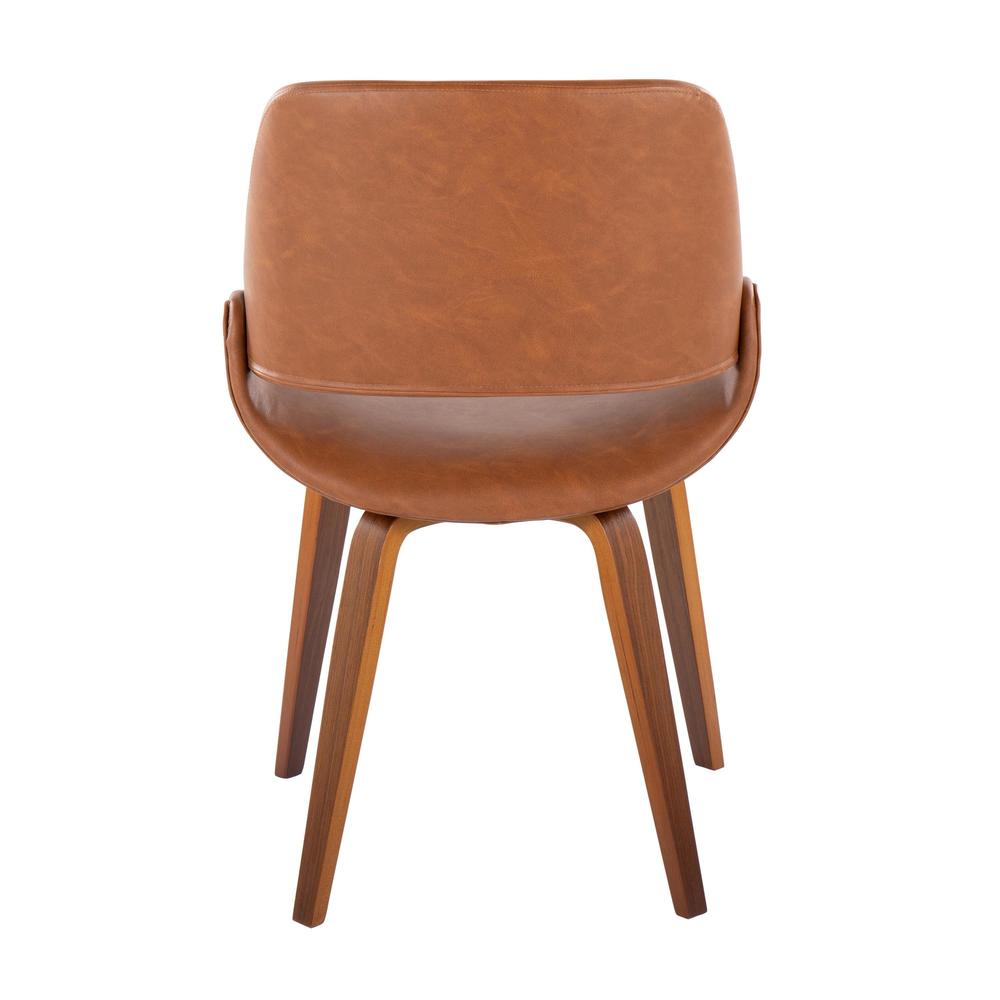 Walnut Wood, Camel PU Fabrico Chair - Set of 2