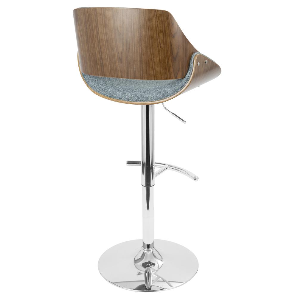Walnut, Blue Fabrizzi Barstool