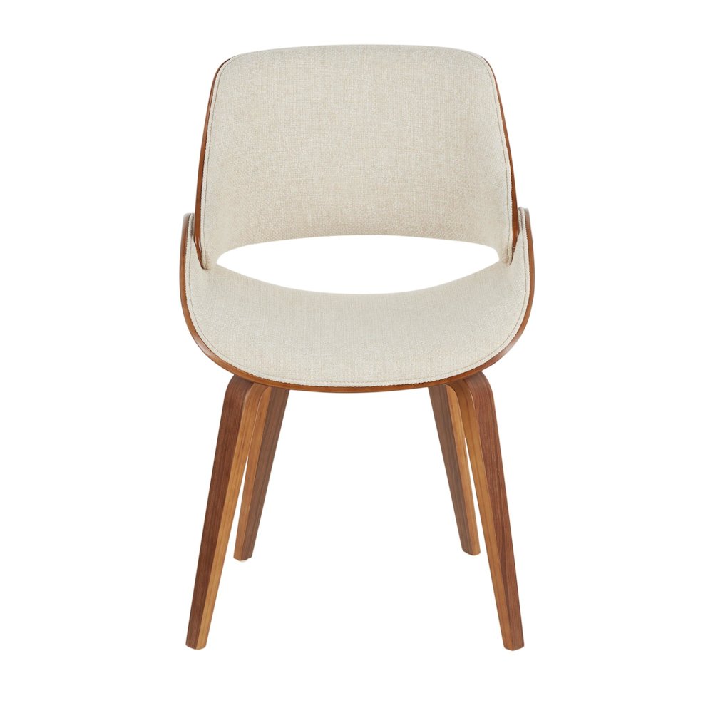 Walnut Wood, Cream Fabric Fabrizzi Chair