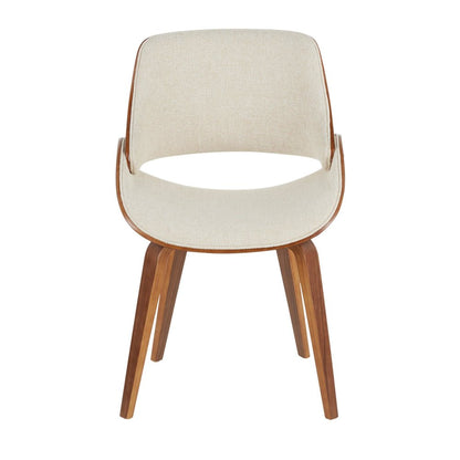 Walnut Wood, Cream Fabric Fabrizzi Chair