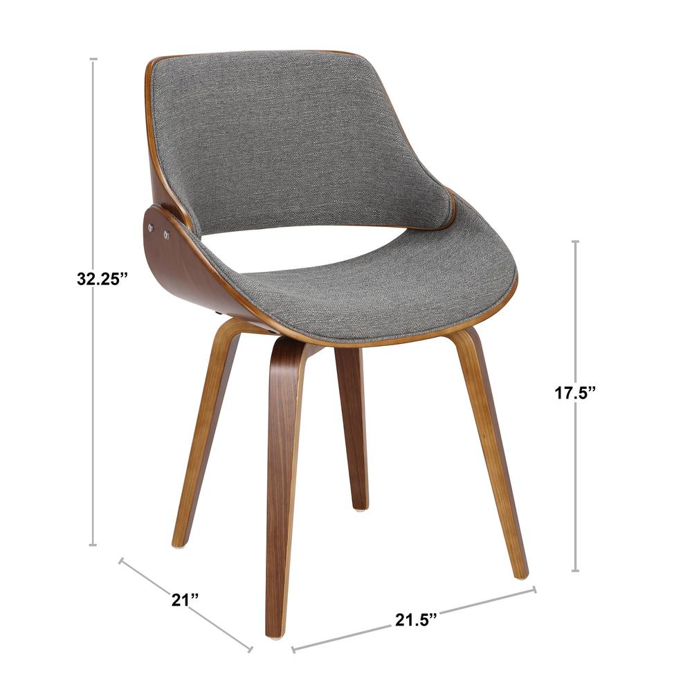 Walnut, Grey Fabrizzi Chair