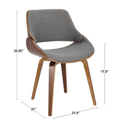 Walnut, Grey Fabrizzi Chair