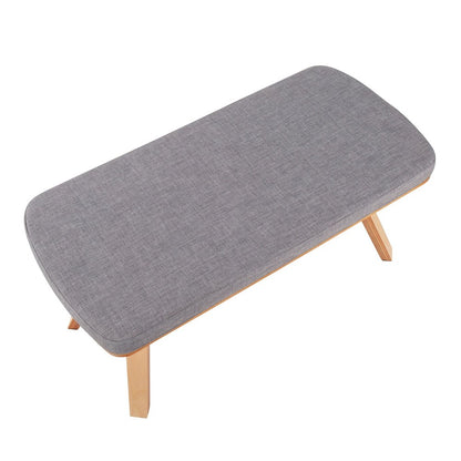 Natural Wood, Light Grey Fabric Folia Bench