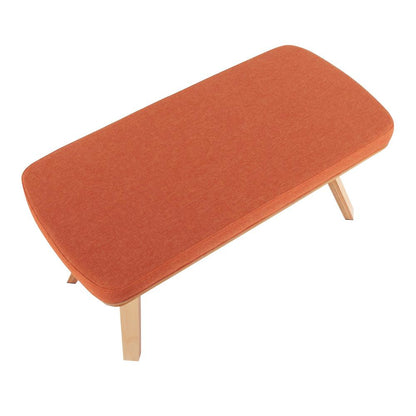 Natural Wood, Orange Fabric Folia Bench