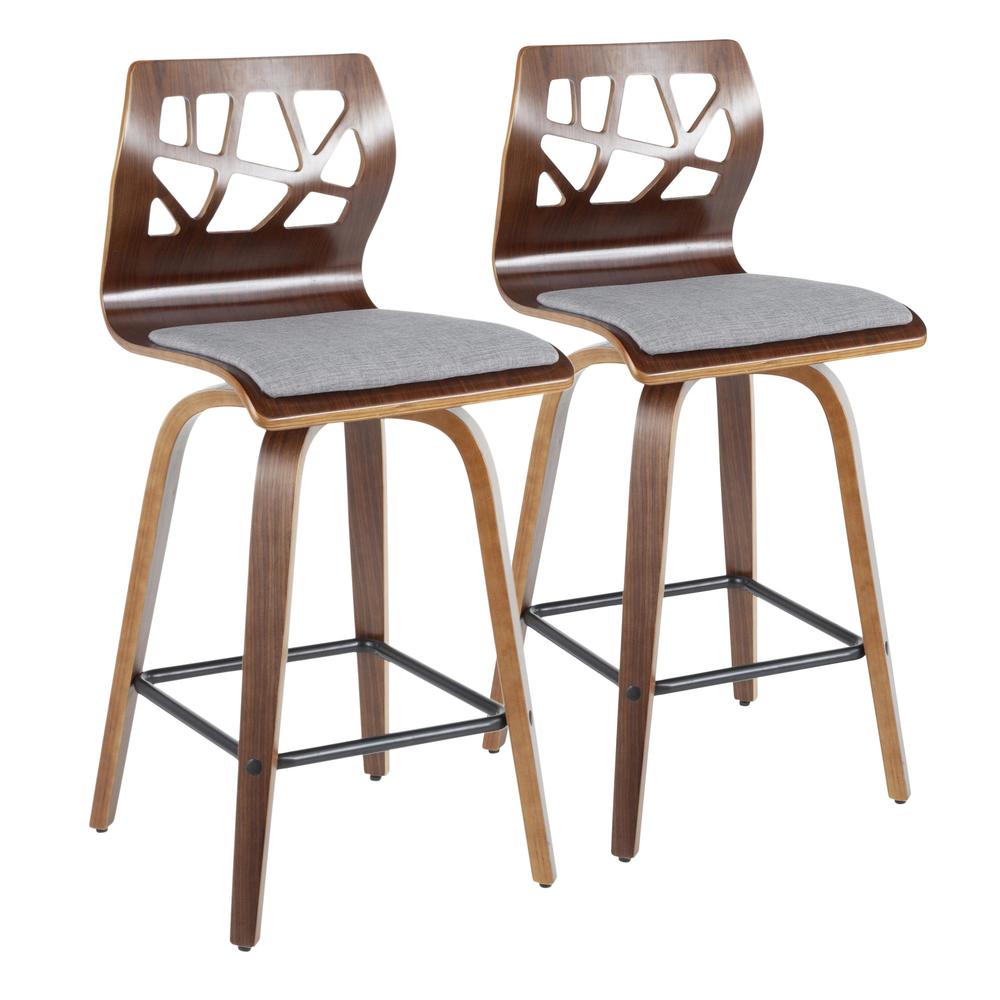 Grey Folia 26" Fixed Height Counter Stool - Set of 2