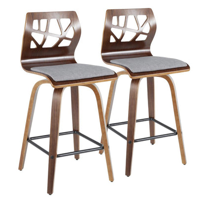 Grey Folia 26" Fixed Height Counter Stool - Set of 2
