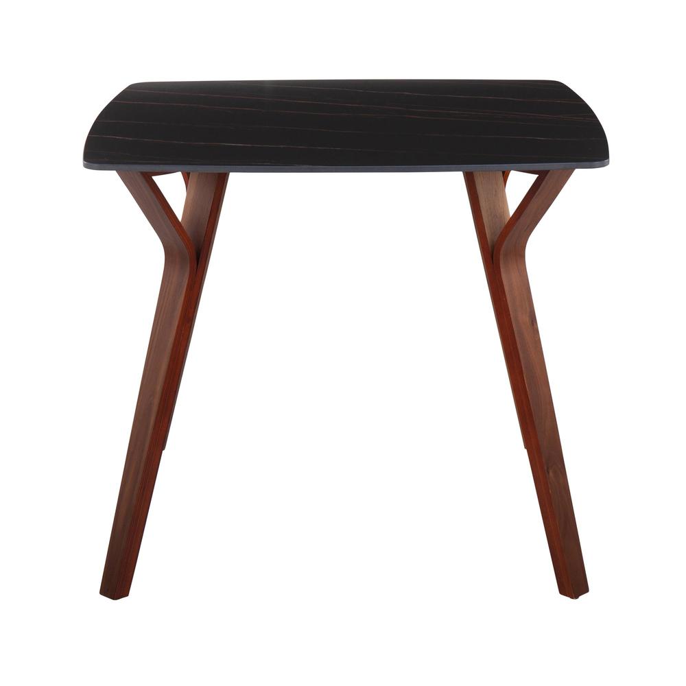 Walnut Wood, Black Textured Marble Folia Dinette Table