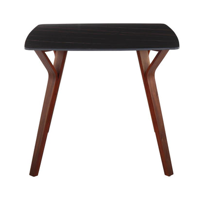 Walnut Wood, Black Textured Marble Folia Dinette Table