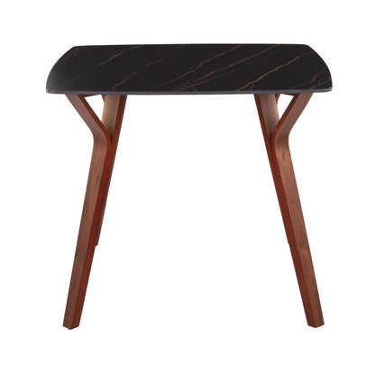 Walnut Wood, Black Textured Marble Folia Dinette Table