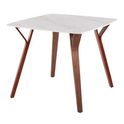Walnut Wood, White Marble Folia Dinette Table